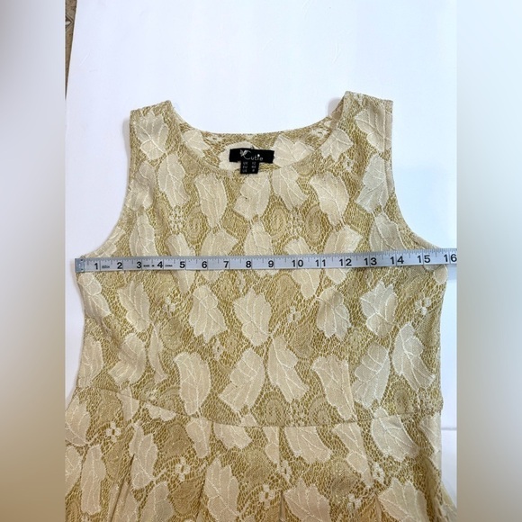 Women’s Cutie Gold Shimmer Leaf Sleeveless Dress Size 8 - Picture 6 of 8